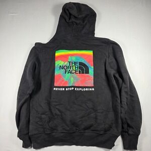 The North Face Mens Hoodie Sweatshirt Black Never Stop Exploring Size Medium